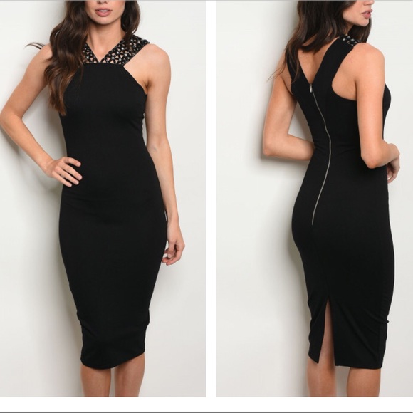Dresses & Skirts - SALES ❗️Black Sleeveless Body Con Midi Dress